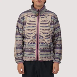 Ashland Stripe & Bone Zip Fleece - Purple