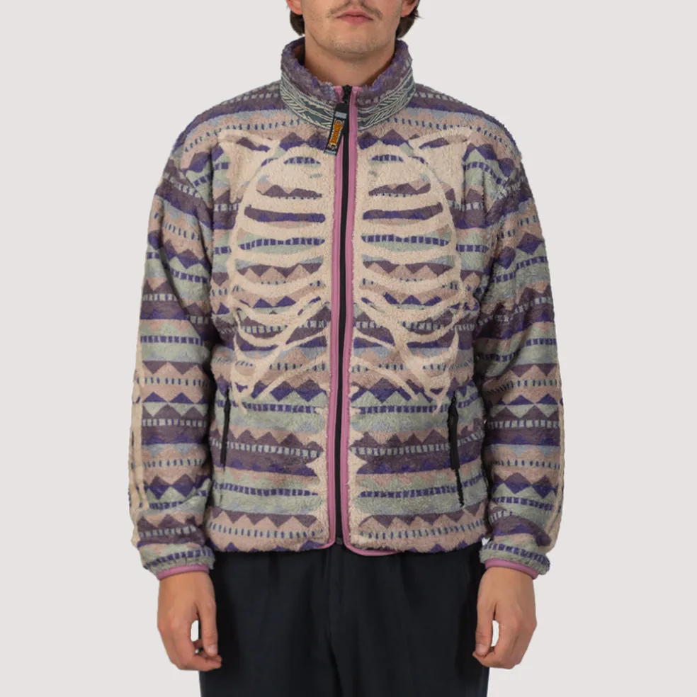 Ashland Stripe & Bone Zip Fleece - Purple