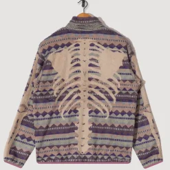 Ashland Stripe & Bone Zip Fleece - Purple