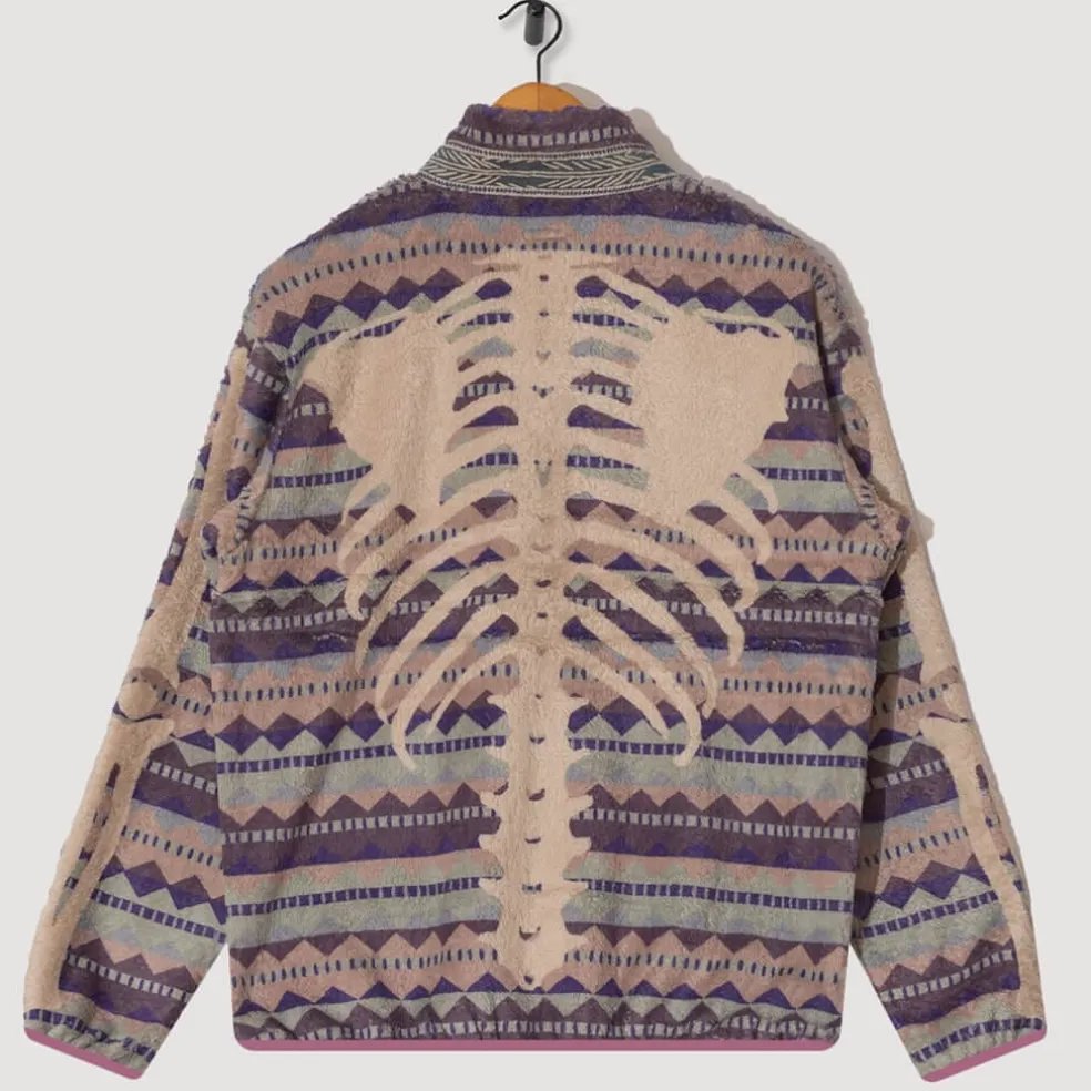 Ashland Stripe & Bone Zip Fleece - Purple