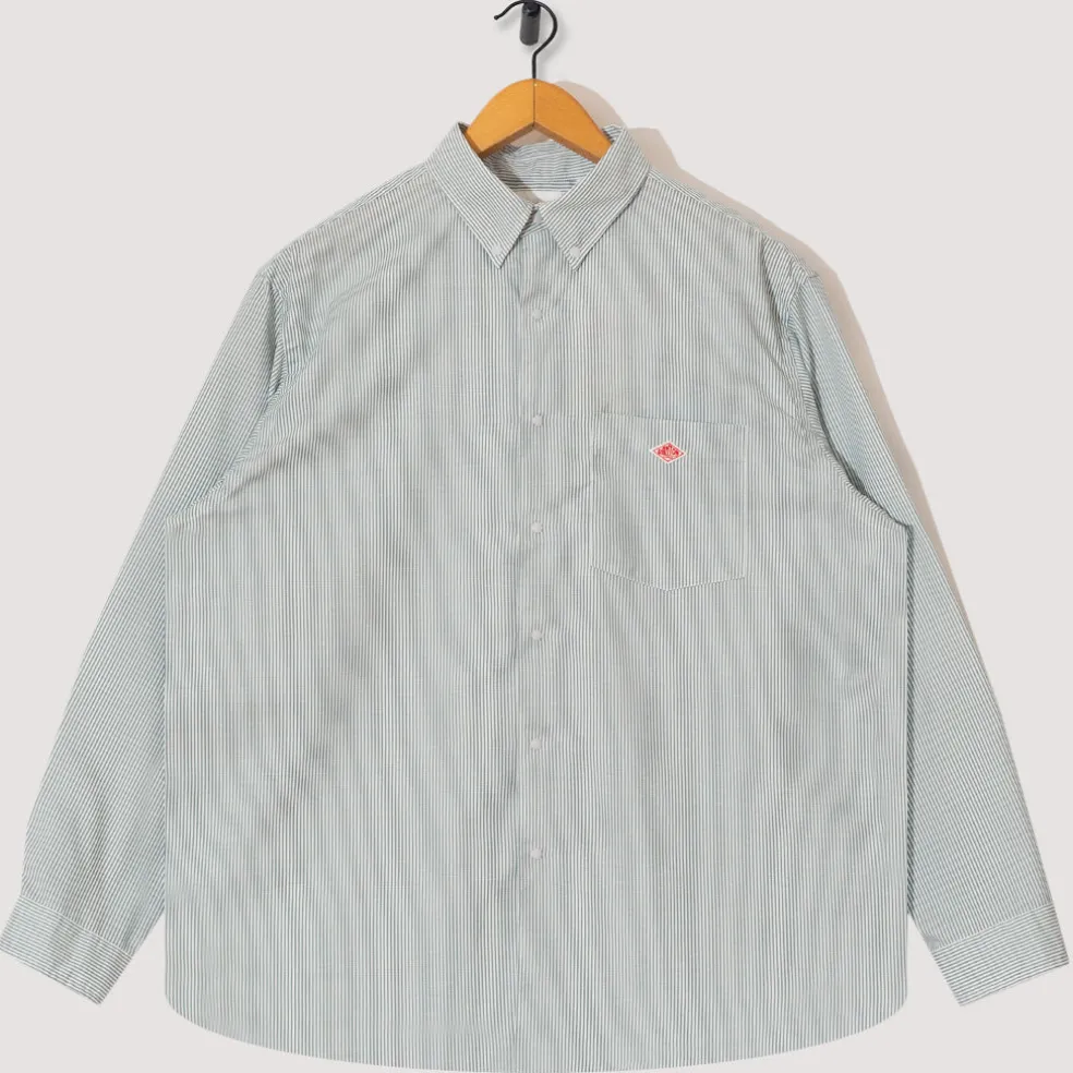 B.D. L/S Shirt - Green/White stripe