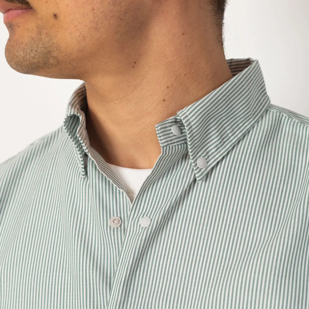 B.D. L/S Shirt - Green/White stripe