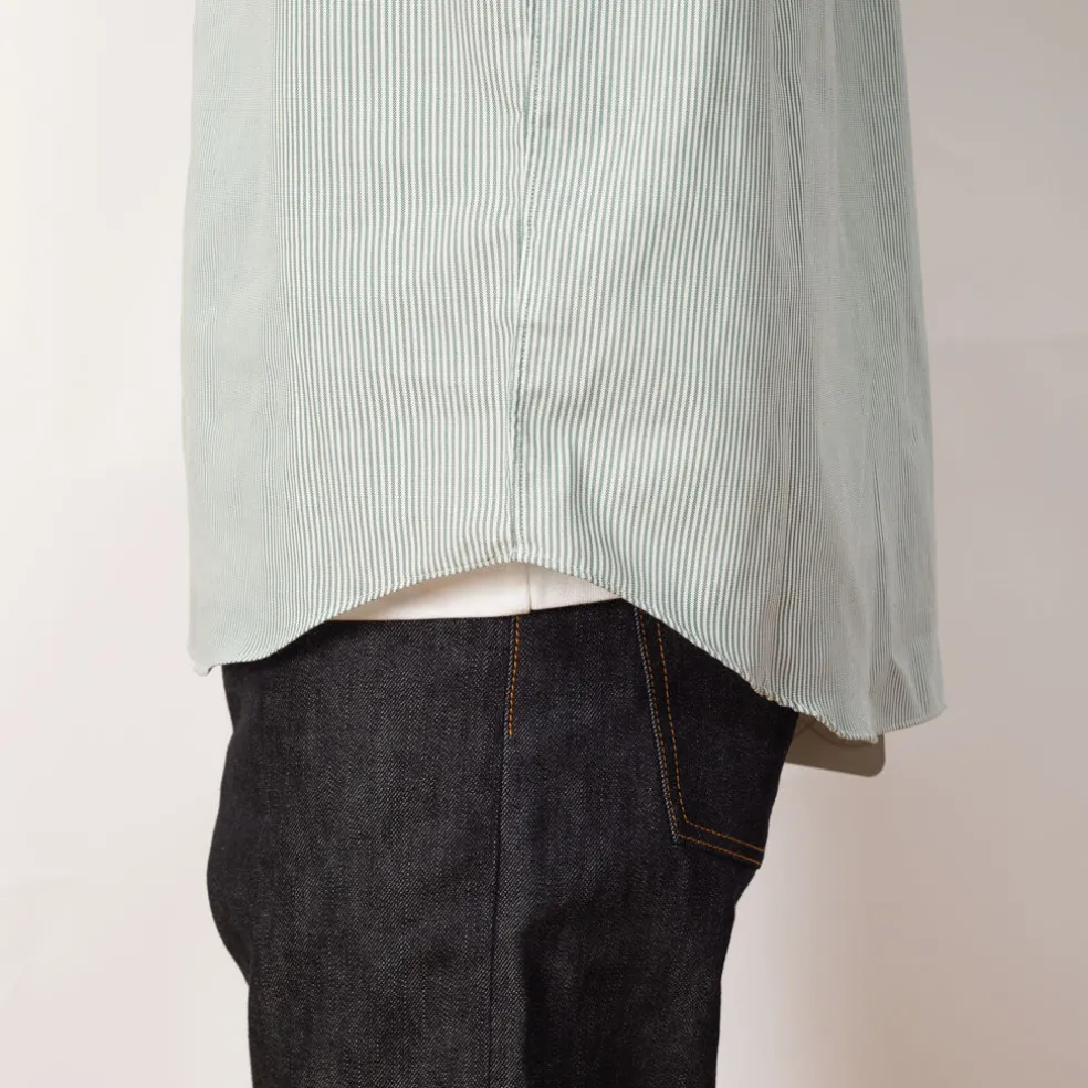 B.D. L/S Shirt - Green/White stripe