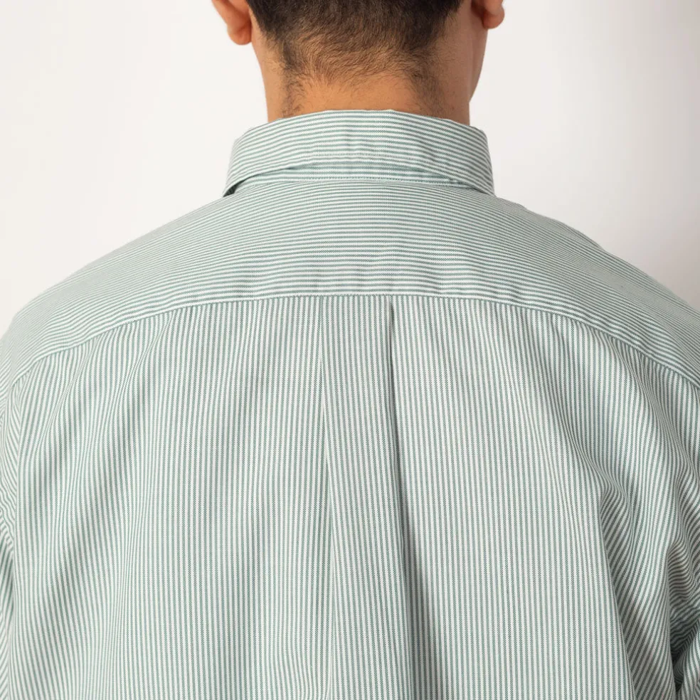 B.D. L/S Shirt - Green/White stripe