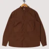 Broad Cloth Anorak Shirt - Brown