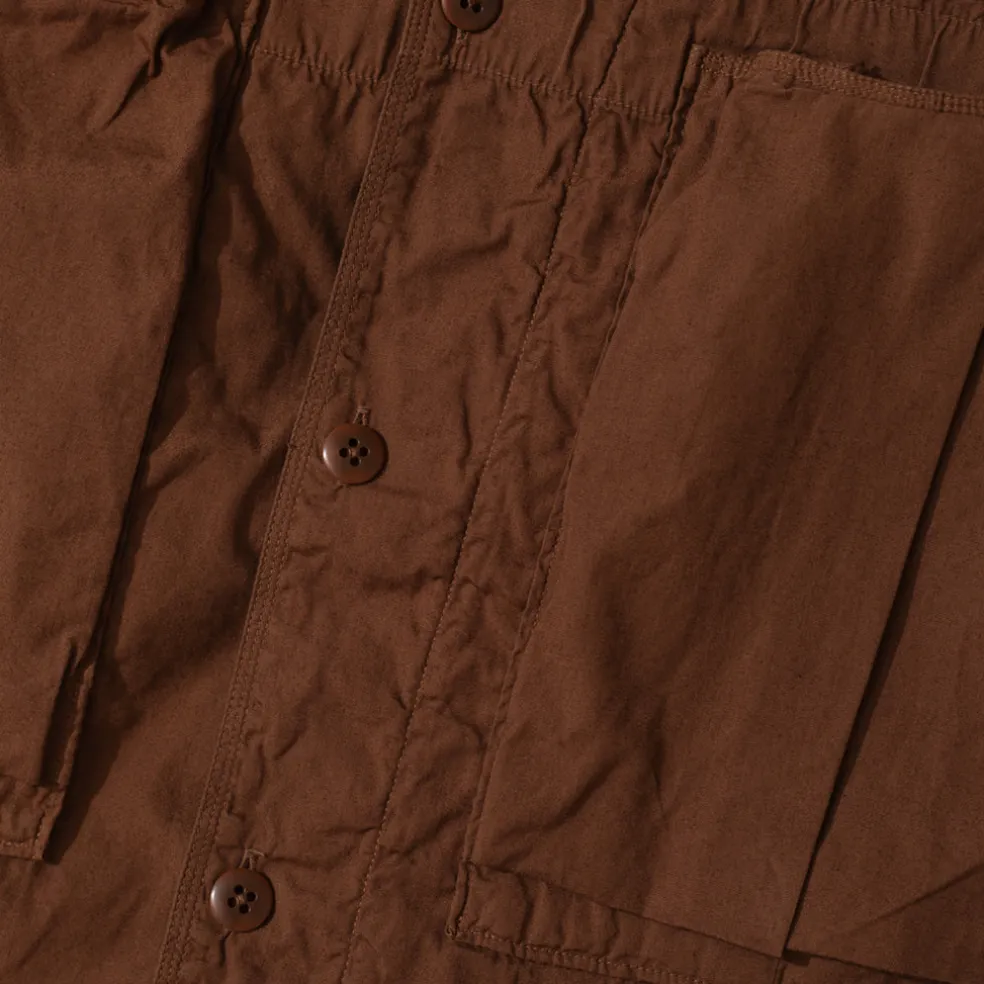 Broad Cloth Anorak Shirt - Brown