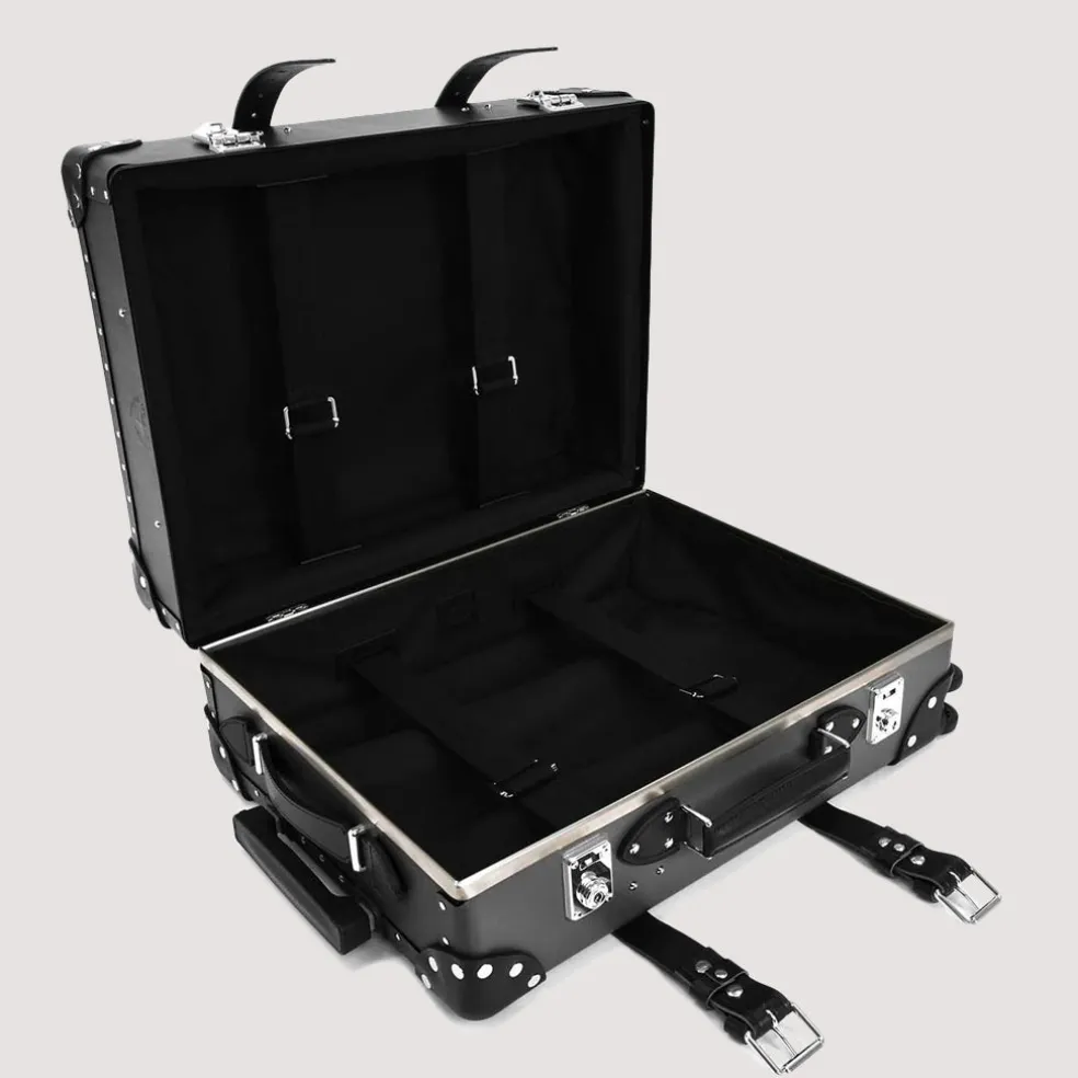Centenary Four Wheel Carry-On Case - Charcoal/Black/Chrome