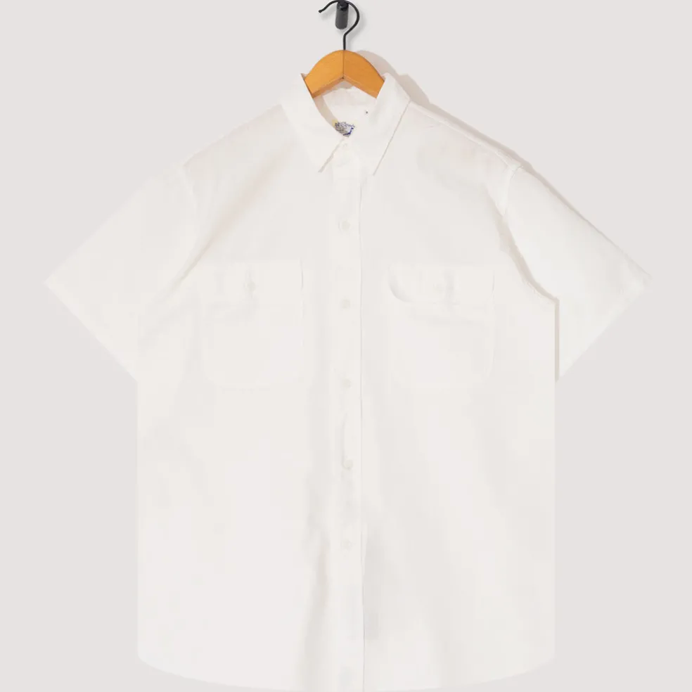 Chambray Work Shirt Wide Fit S/S - White