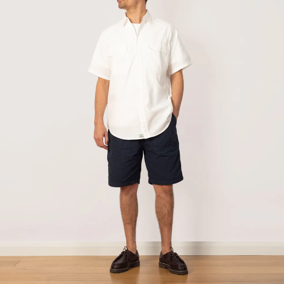 Chambray Work Shirt Wide Fit S/S - White