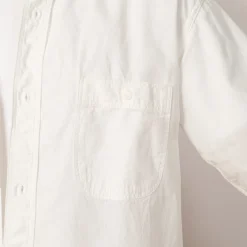 Chambray Work Shirt Wide Fit - White