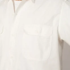 Chambray Work Shirt Wide Fit S/S - White