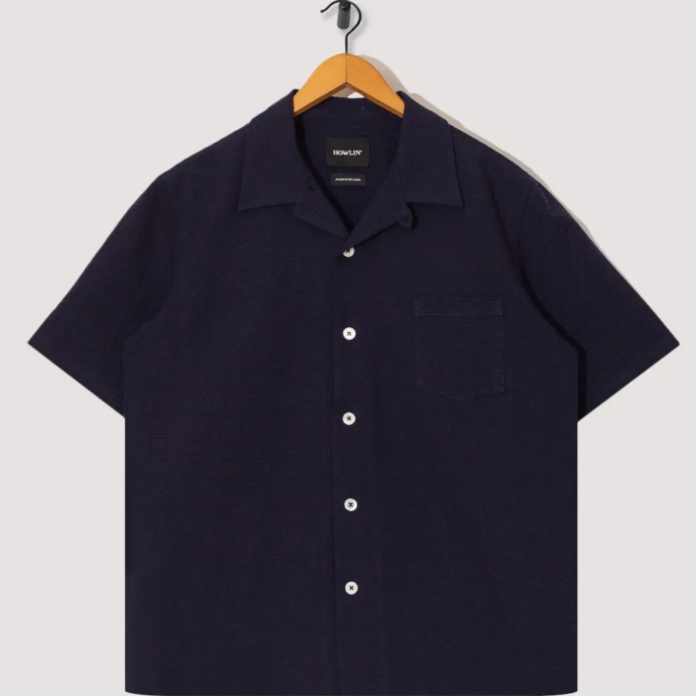 Cocktail Shirt - Navy Seersucker