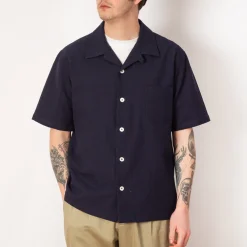Cocktail Shirt - Navy Seersucker