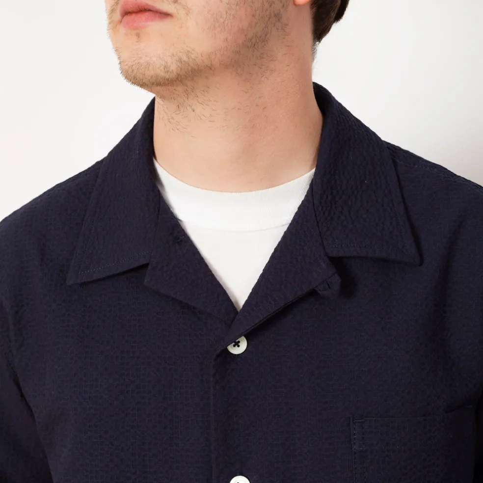 Cocktail Shirt - Navy Seersucker