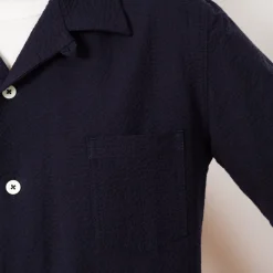 Cocktail Shirt - Navy Seersucker