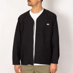 Collarless Jacket - Dark Navy