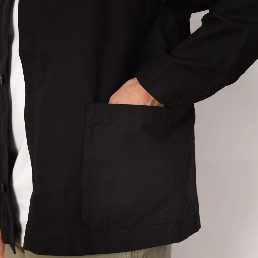Collarless Jacket - Dark Navy