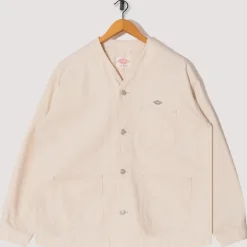 Collarless Jacket - Ecru