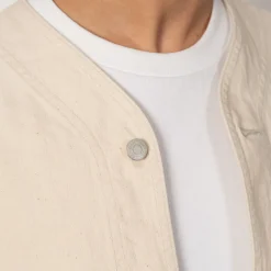 Collarless Jacket - Ecru
