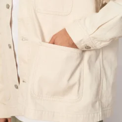 Collarless Jacket - Ecru