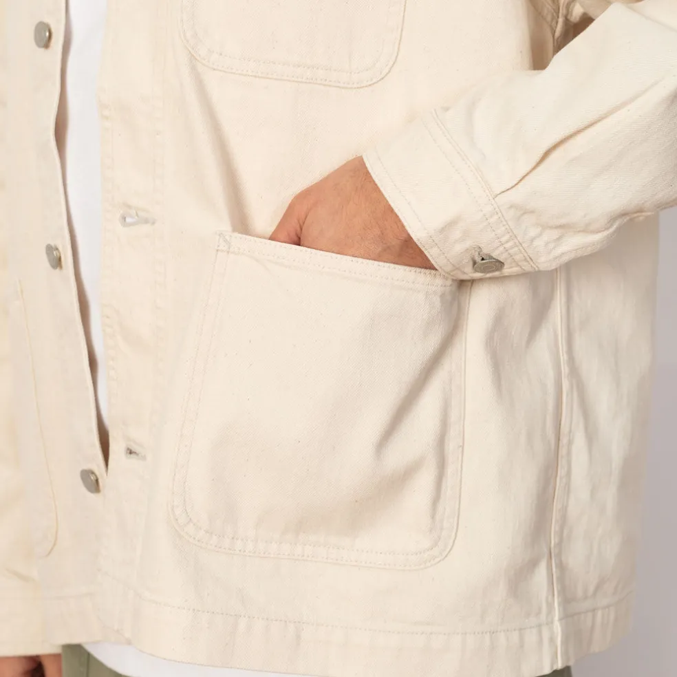 Collarless Jacket - Ecru