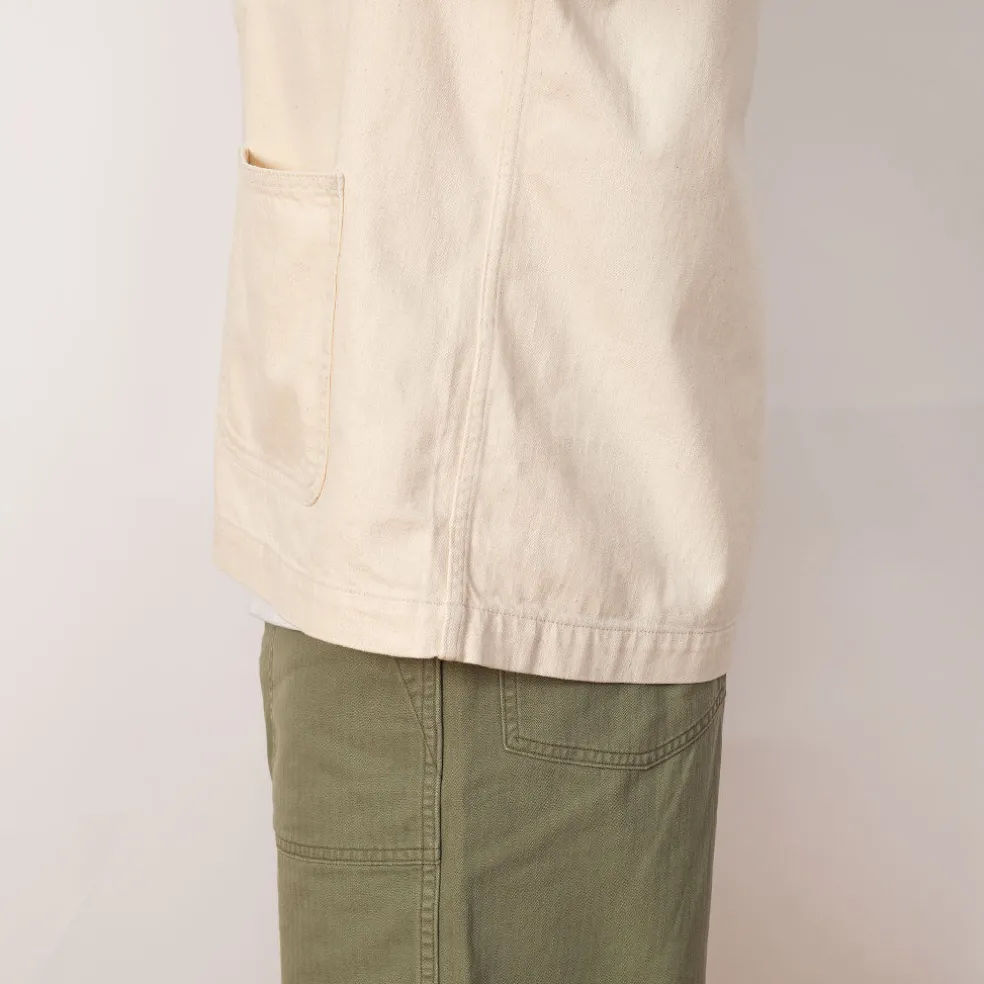 Collarless Jacket - Ecru