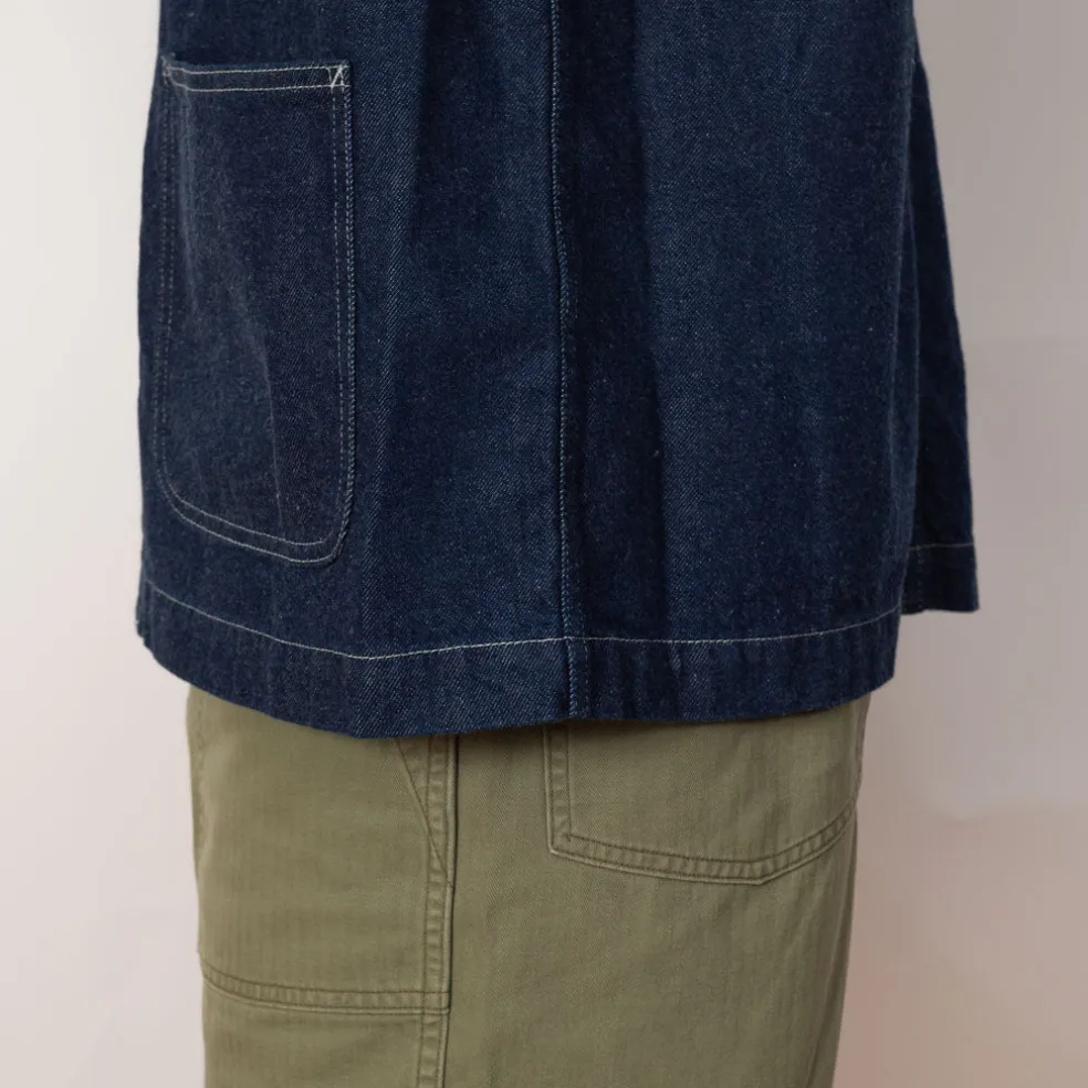 Collarless Jacket - Indigo