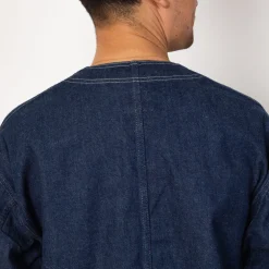 Collarless Jacket - Indigo