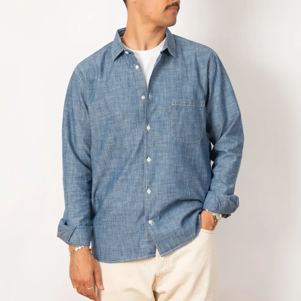 Curtis Light Chambray Shirt - Light Indigo