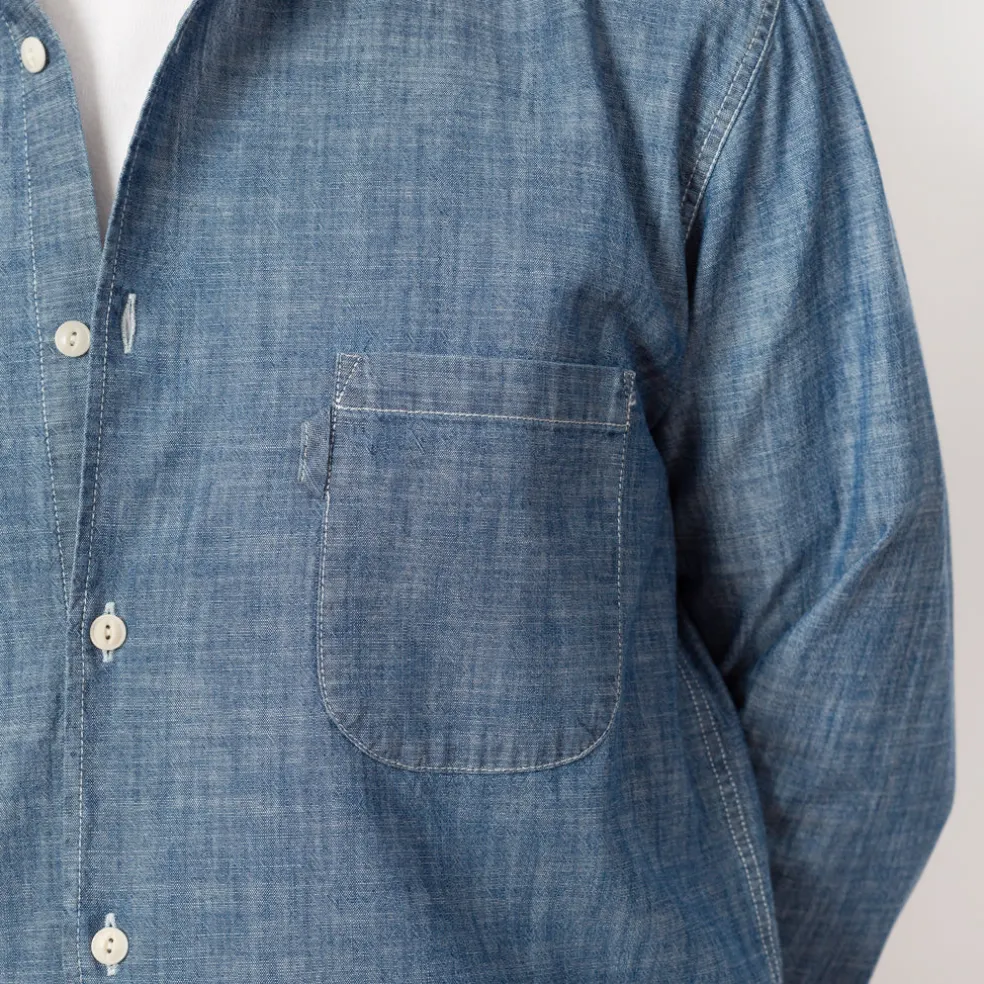Curtis Light Chambray Shirt - Light Indigo