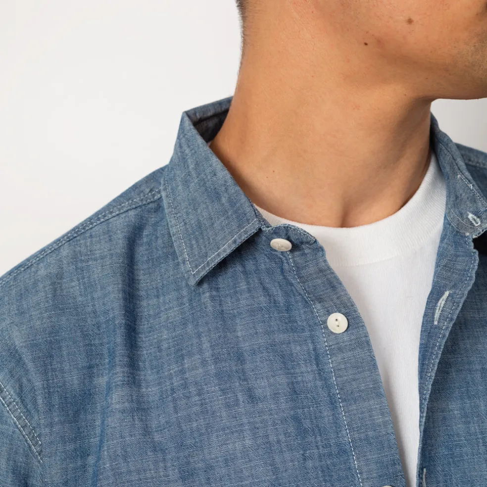 Curtis Light Chambray Shirt - Light Indigo