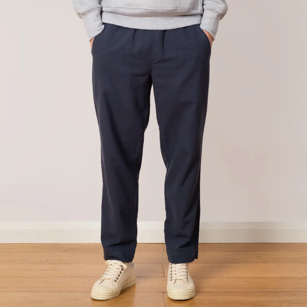 Drawcord Assembly Pant - Soft Navy Cotton Linen