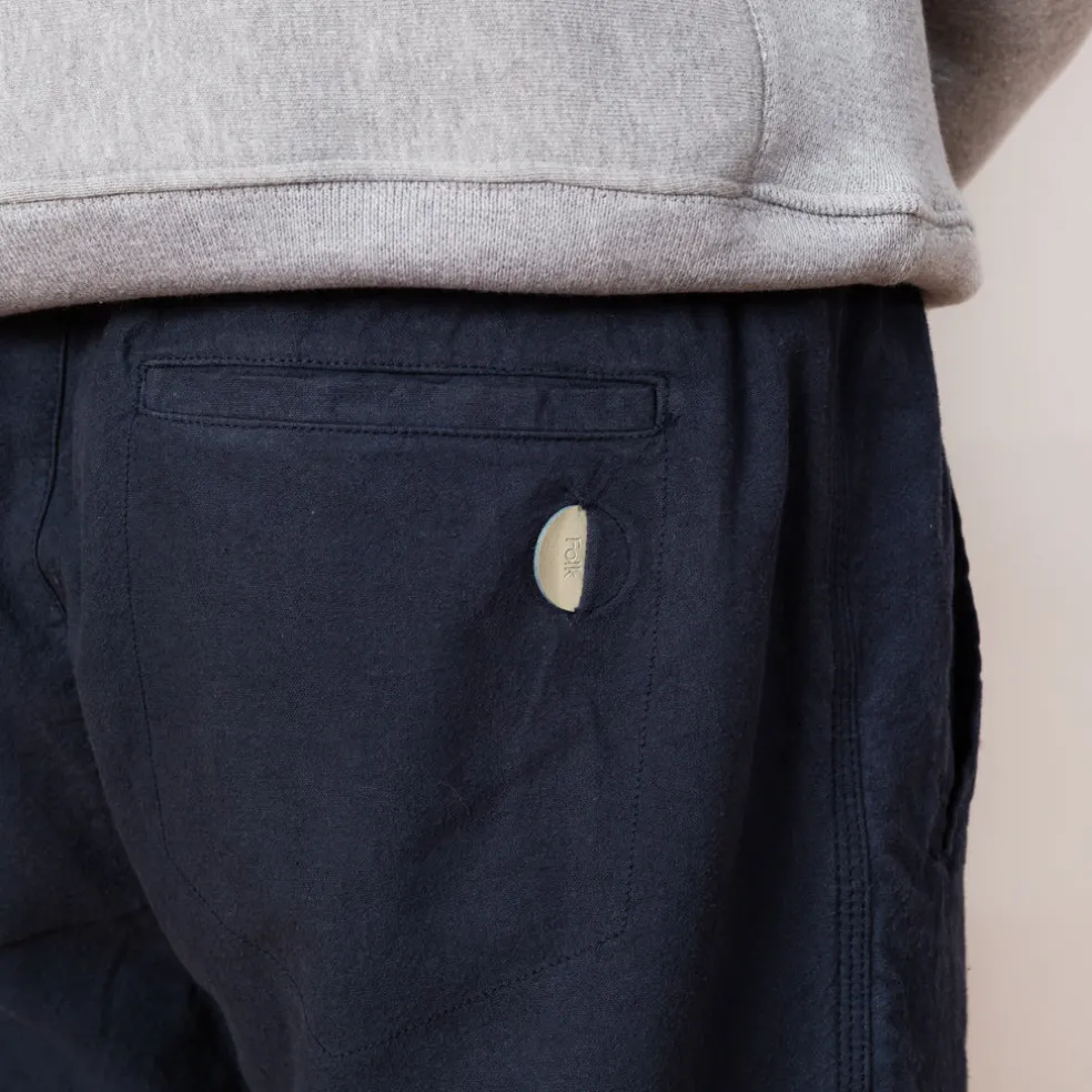Drawcord Assembly Pant - Soft Navy Cotton Linen