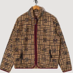 Folk Domino Zip Fleece - Beige