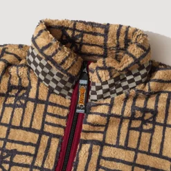 Folk Domino Zip Fleece - Beige