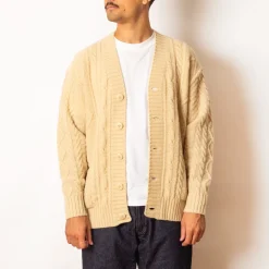 5G Wool Patch Cardigan - Ecru