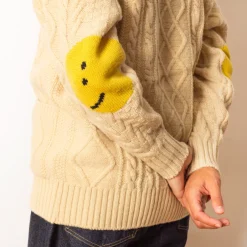 5G Wool Patch Cardigan - Ecru