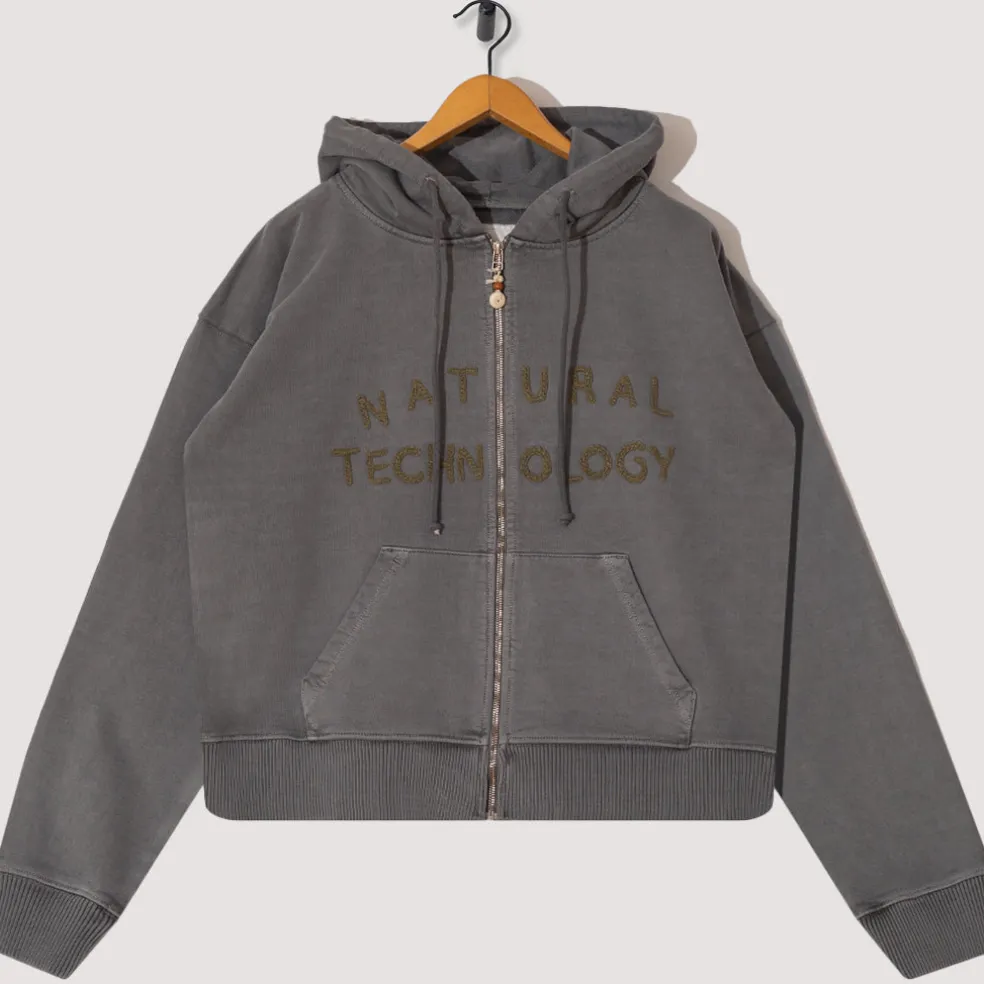 Geo Zip Hoodie - Black