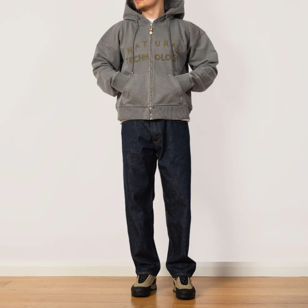 Geo Zip Hoodie - Black