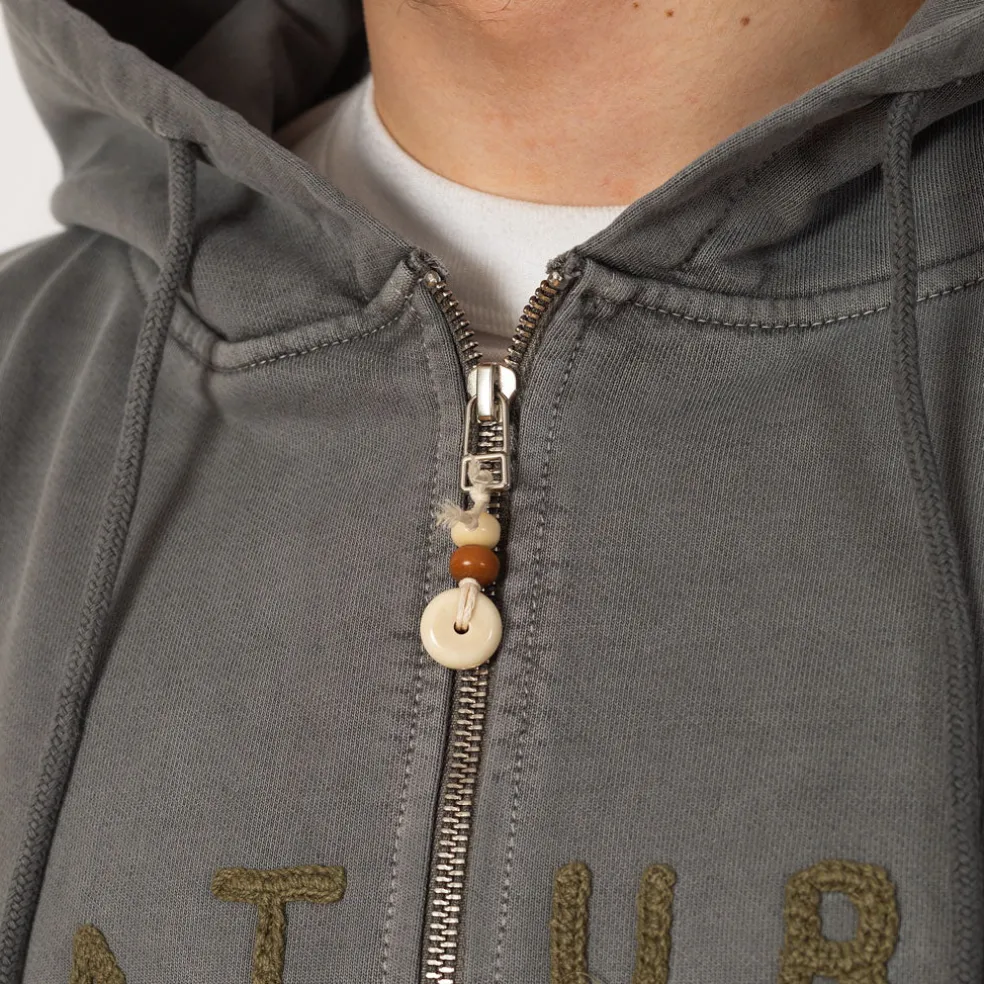 Geo Zip Hoodie - Black