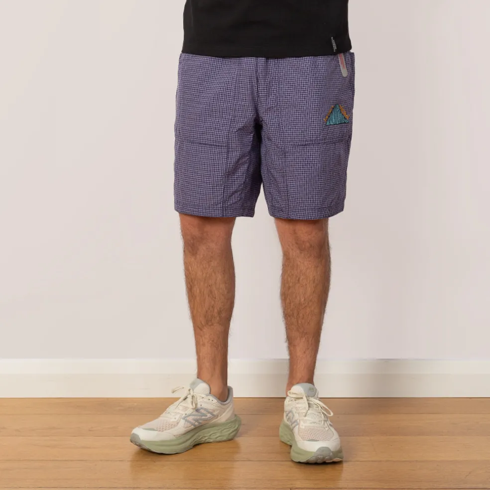 Gridded Ripstop Utility Short - Blueberry