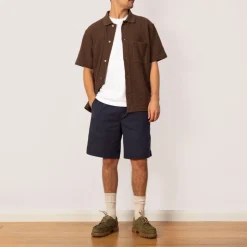 Gustav Crochet Jersey Shirt - Chestnut