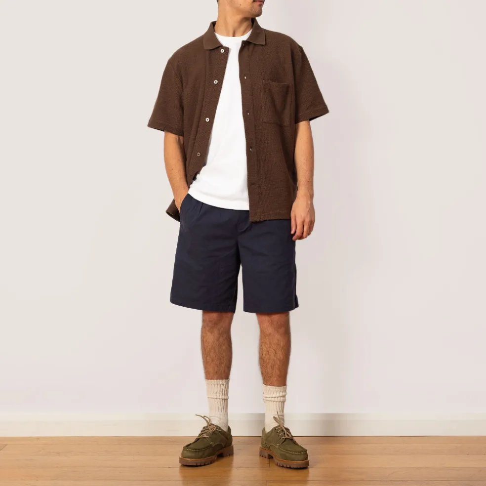 Gustav Crochet Jersey Shirt - Chestnut