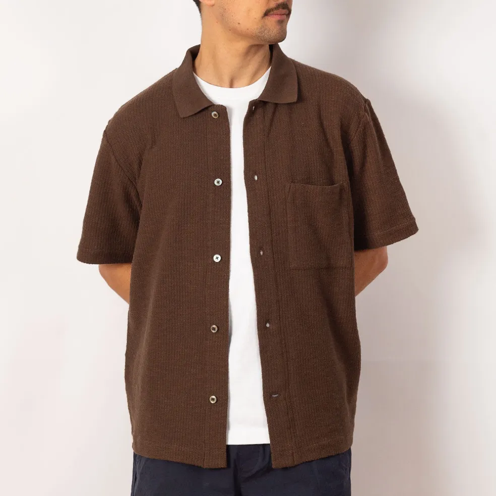Gustav Crochet Jersey Shirt - Chestnut
