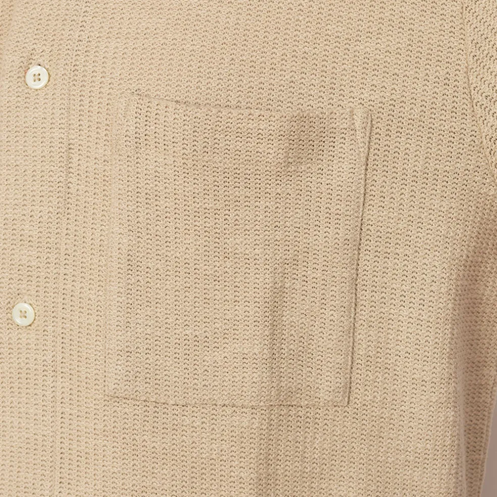 Gustav Crochet Jersey Shirt - Oatmeal