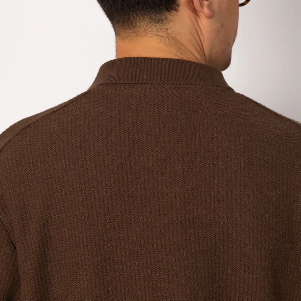 Gustav Crochet Jersey Shirt - Chestnut