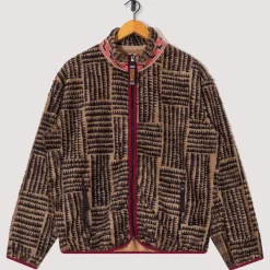 Hacksaw Block Zip Fleece - Beige