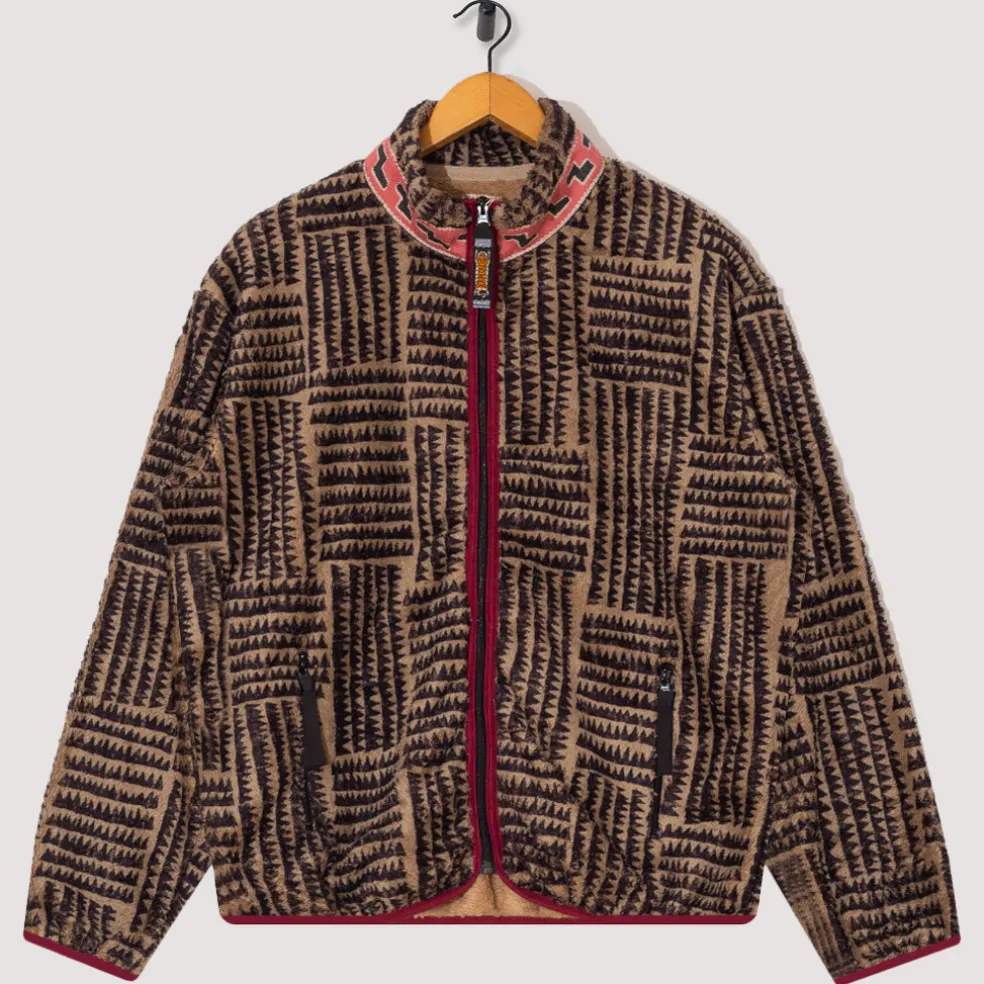 Hacksaw Block Zip Fleece - Beige