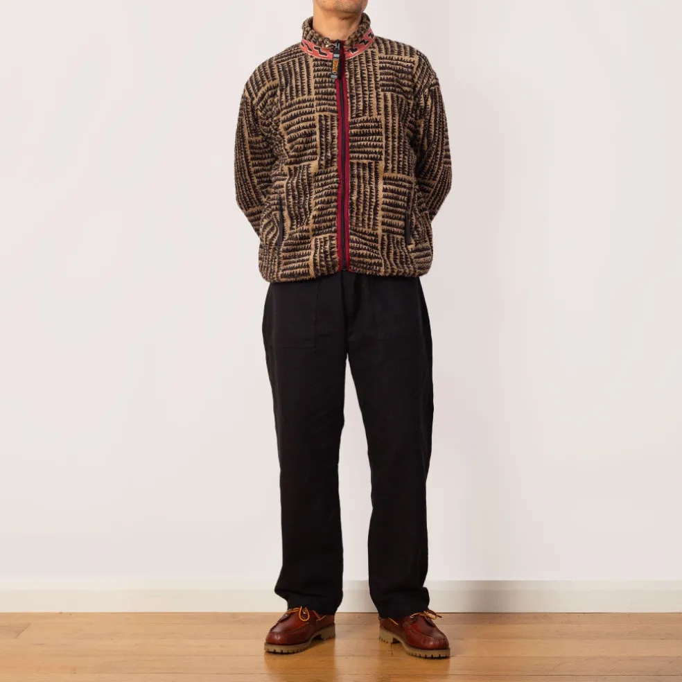 Hacksaw Block Zip Fleece - Beige