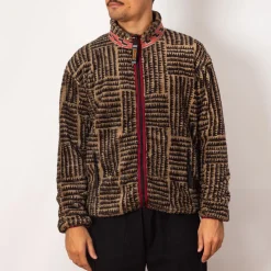 Hacksaw Block Zip Fleece - Beige